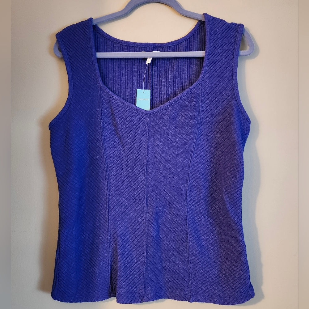 Maurices Royal Purple NWT Knit Corset Seamed Tank Top